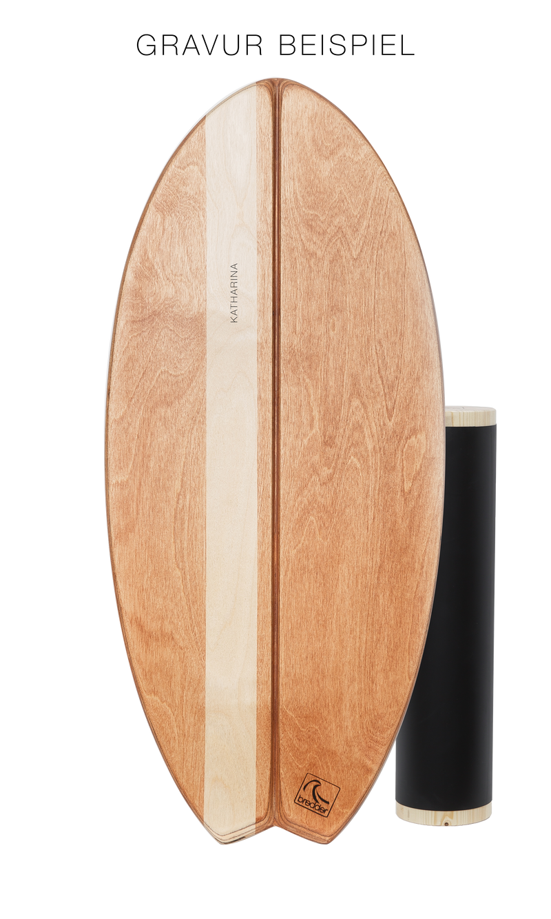 Fahari Fisch Balance Board + Solid Wood Roller