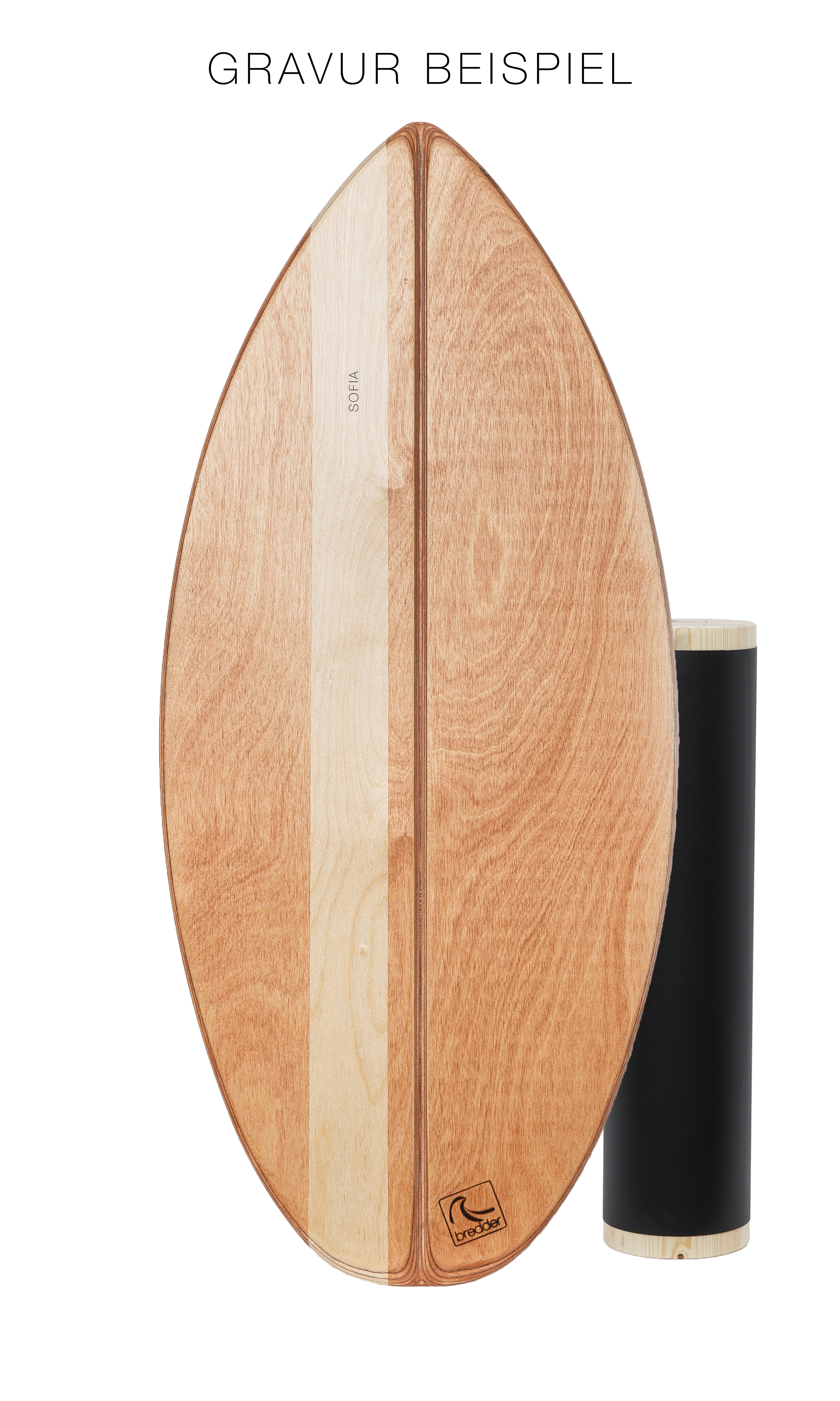 Fahari Shorty Balance Board + Solid Wood Roller